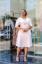 Elegant beige A-Line dress